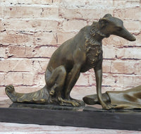 Art Deco Flapper Girl with Dog Chiparus Bronze 13" x 24"