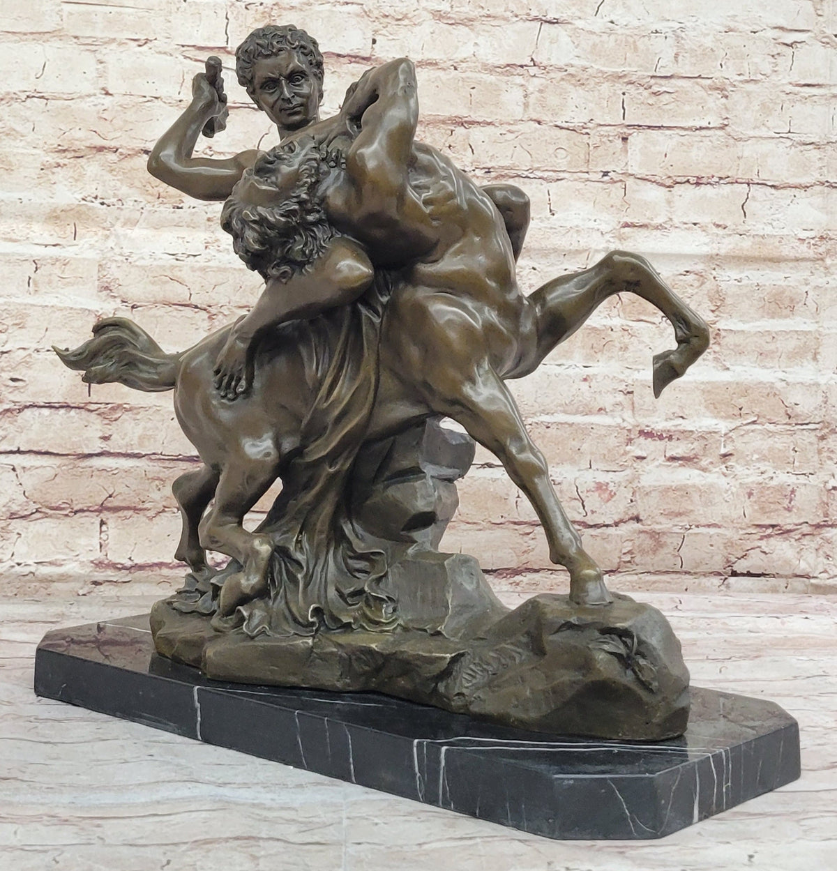 Theseus Slaying The Centaur Bronze Sculpture Greek Mythology