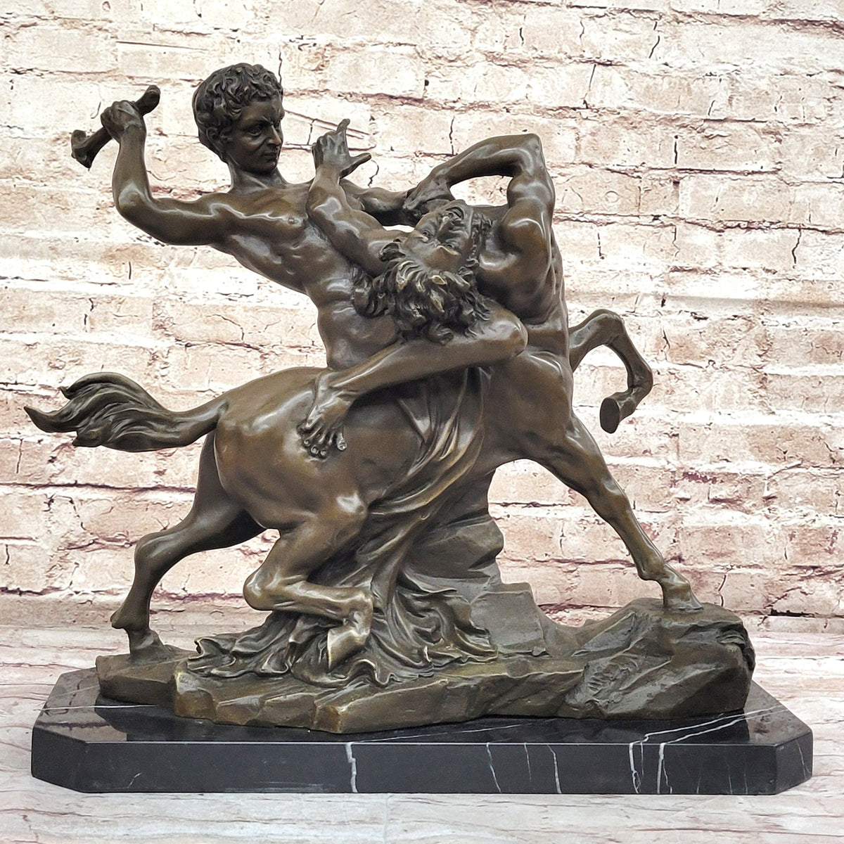 Theseus Slaying The Centaur Bronze Sculpture Greek Mythology