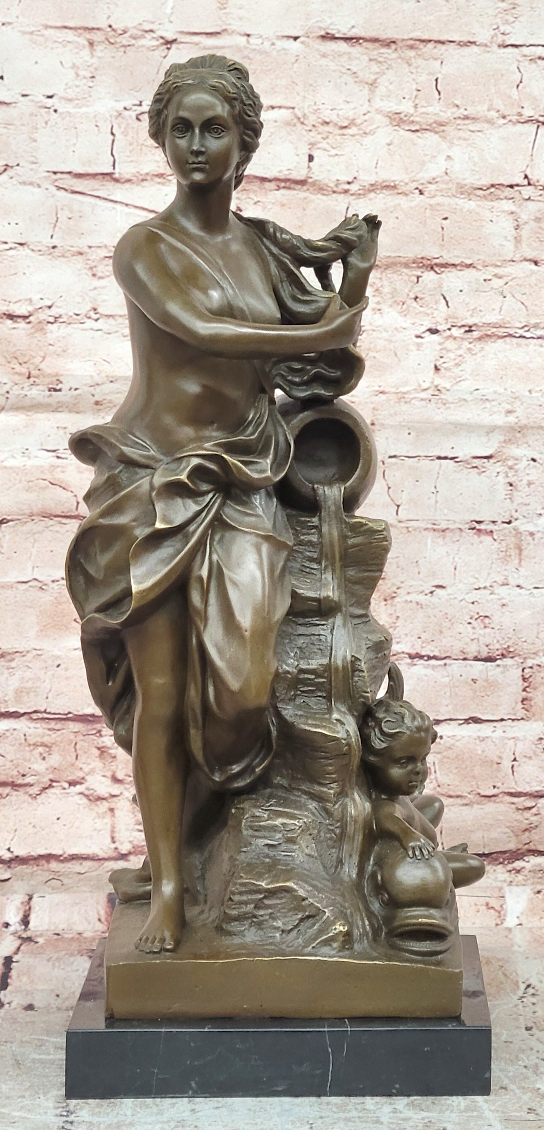 Venus and Cupid Original Artwork by Cesaro Genuine Bronze Metal Sculpture