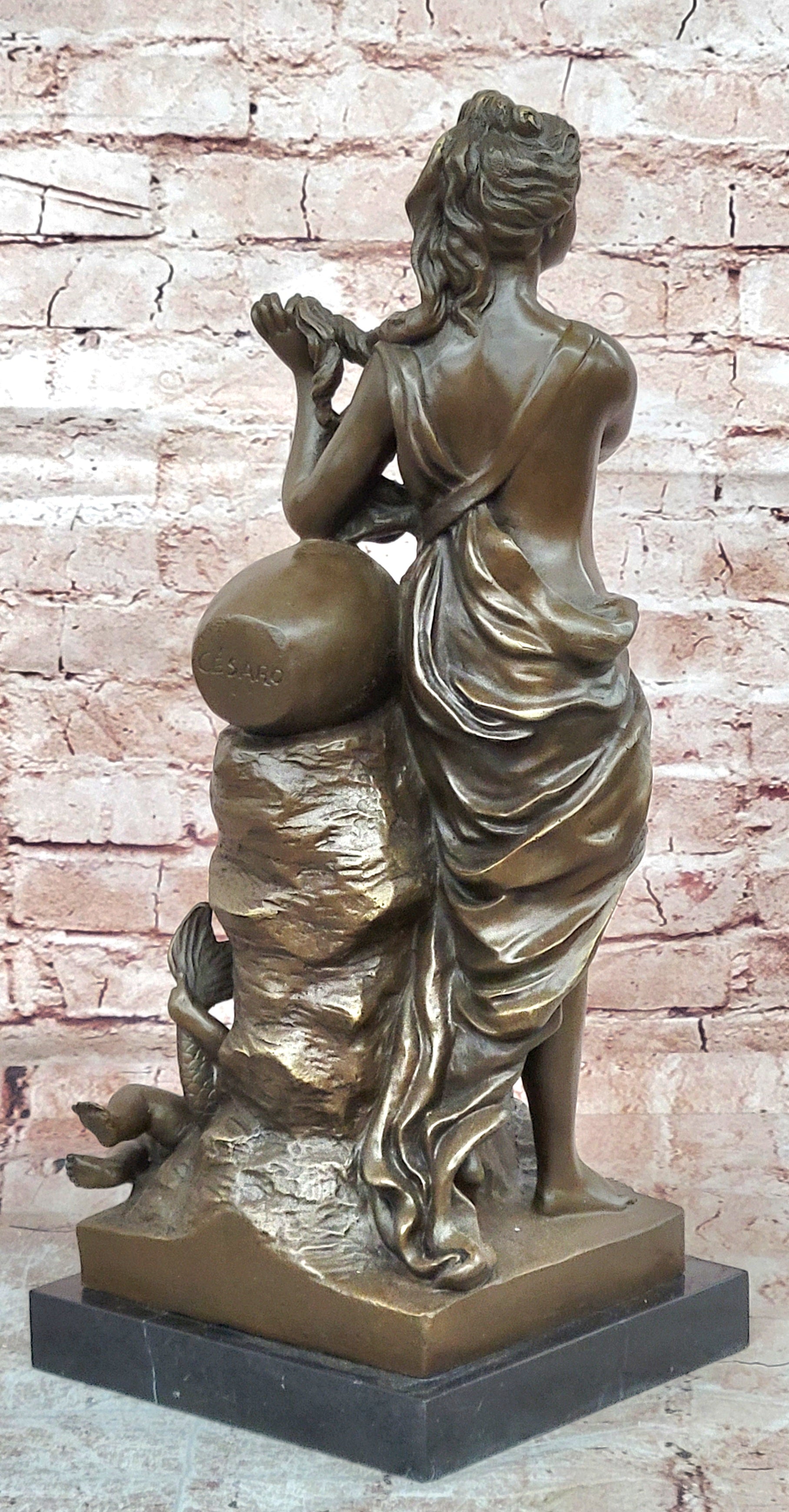 Venus and Cupid Original Artwork by Cesaro Genuine Bronze Metal Sculpture