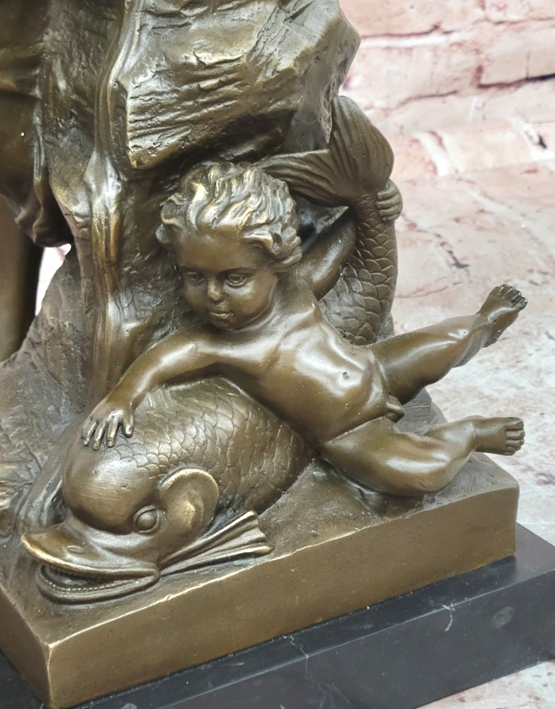 Venus and Cupid Original Artwork by Cesaro Genuine Bronze Metal Sculpture