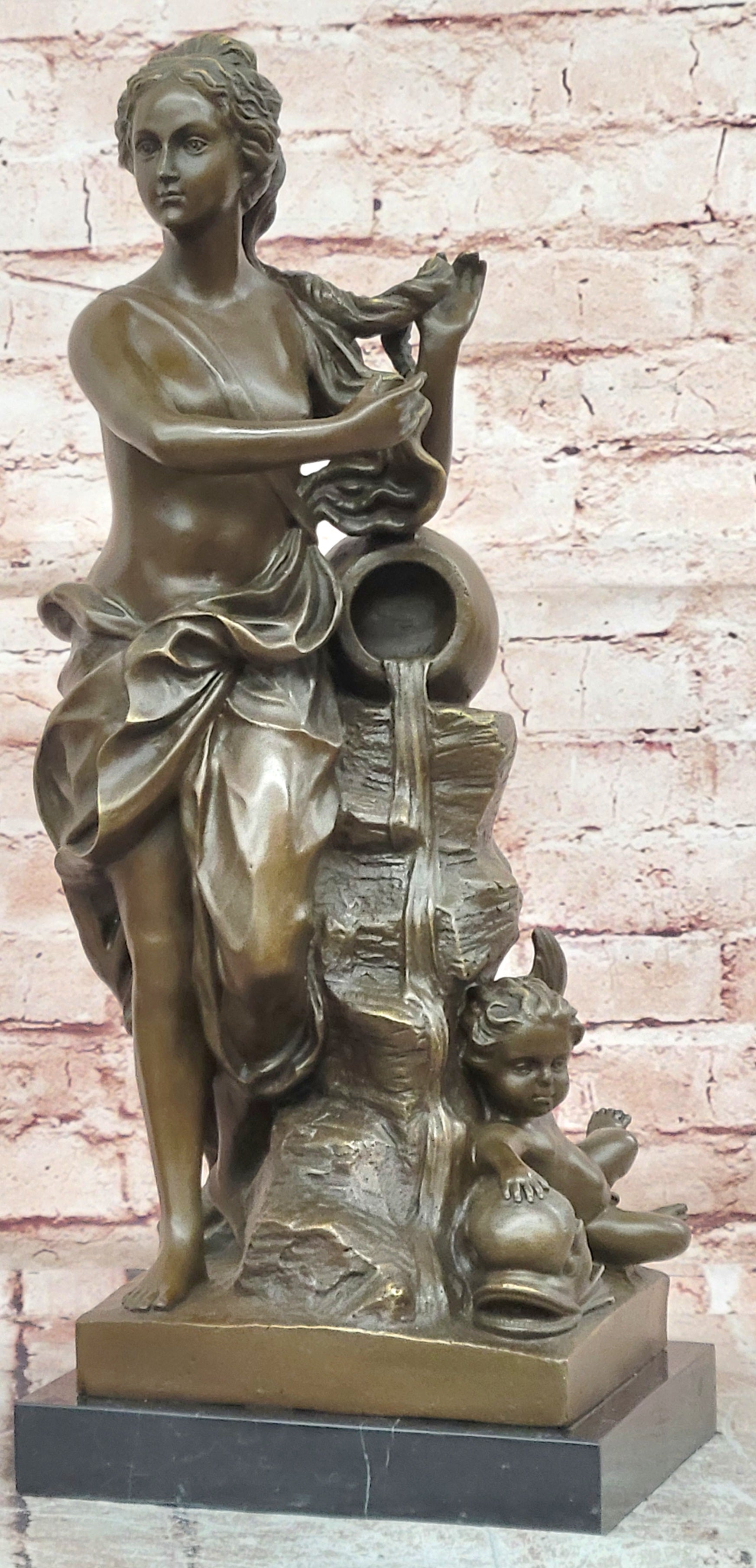Venus and Cupid Original Artwork by Cesaro Genuine Bronze Metal Sculpture