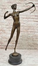 Nude Diana The Huntress by Jean Patoue Genuine Bronze Sculpture