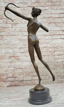 Nude Diana The Huntress by Jean Patoue Genuine Bronze Sculpture