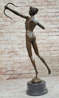 Nude Diana The Huntress by Jean Patoue Genuine Bronze Sculpture