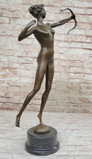 Nude Diana The Huntress by Jean Patoue Genuine Bronze Sculpture