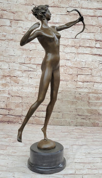 Nude Diana The Huntress by Jean Patoue Genuine Bronze Sculpture