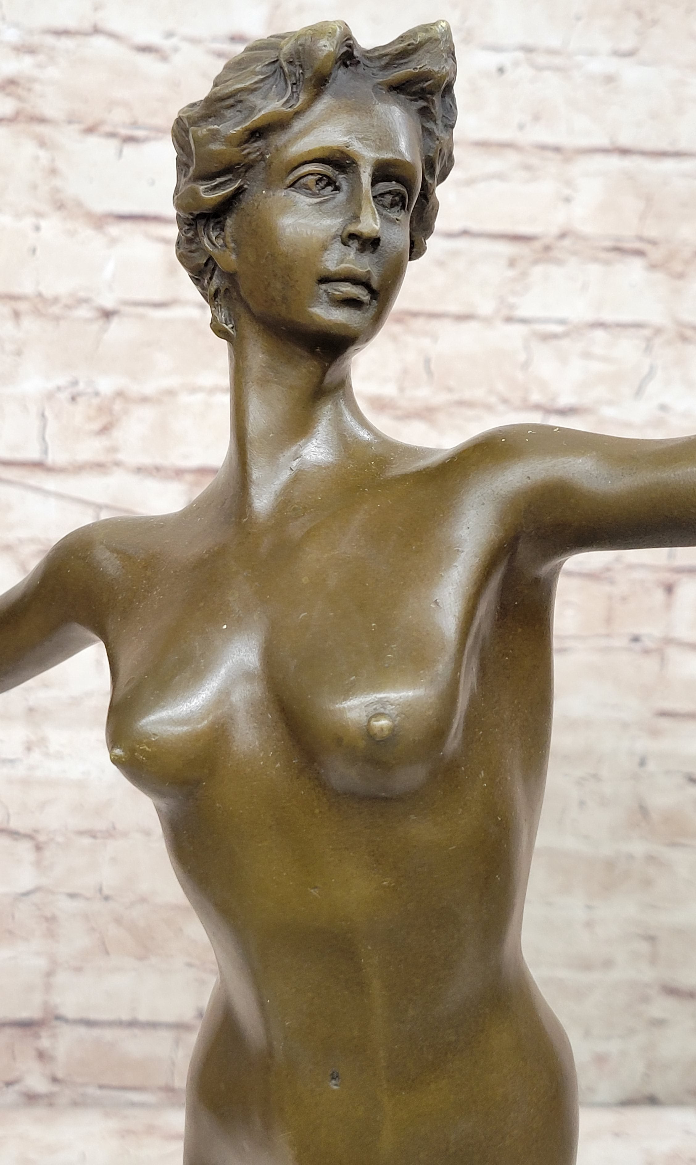 Nude Diana The Huntress by Jean Patoue Genuine Bronze Sculpture
