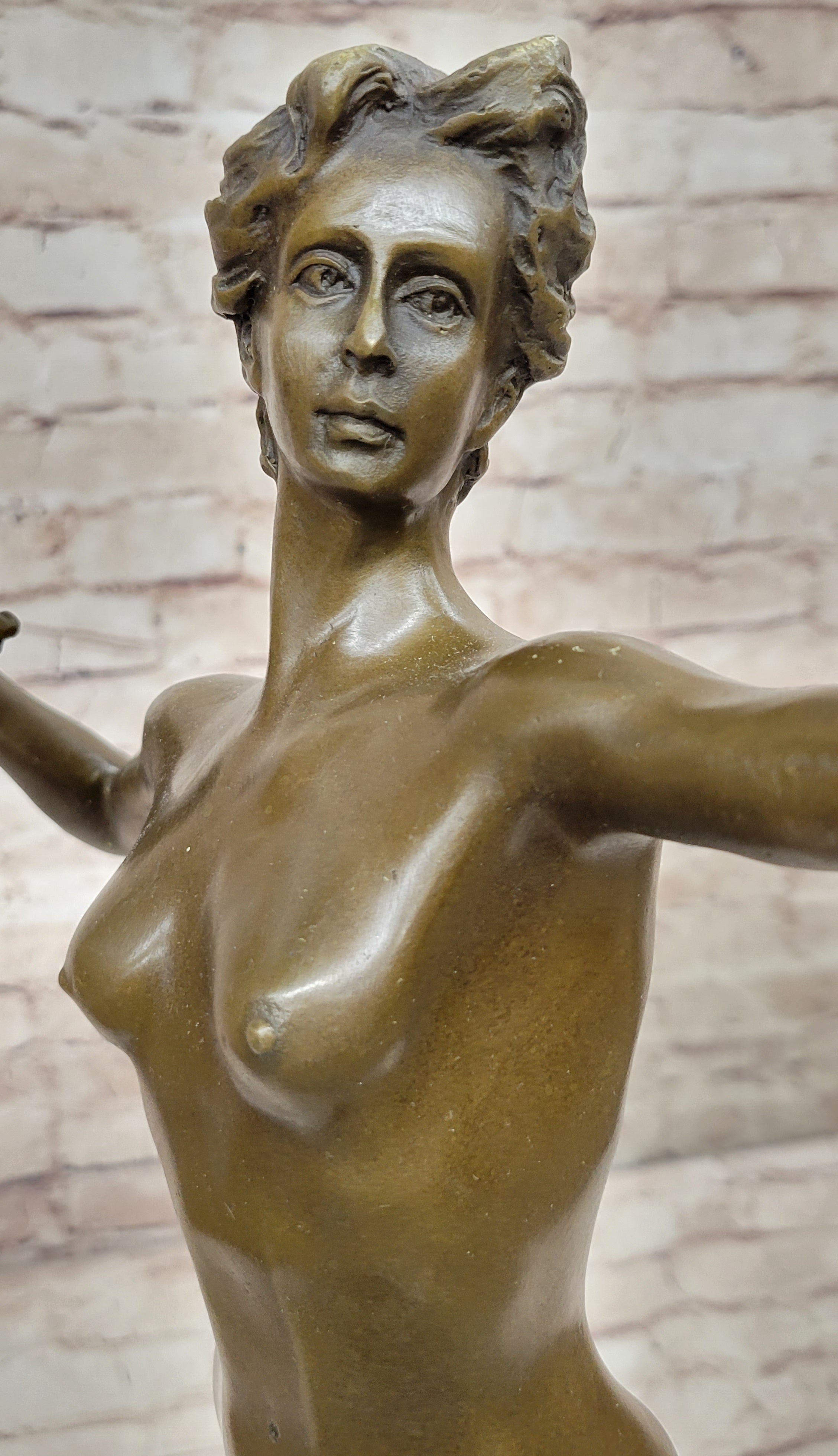 Nude Diana The Huntress by Jean Patoue Genuine Bronze Sculpture