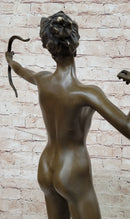 Nude Diana The Huntress by Jean Patoue Genuine Bronze Sculpture