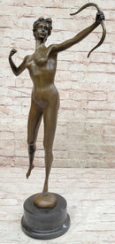 Nude Diana The Huntress by Jean Patoue Genuine Bronze Sculpture