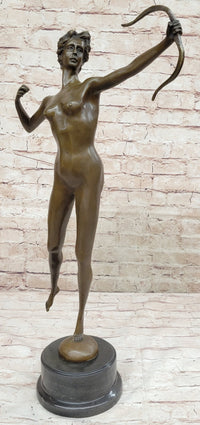 Nude Diana The Huntress by Jean Patoue Genuine Bronze Sculpture
