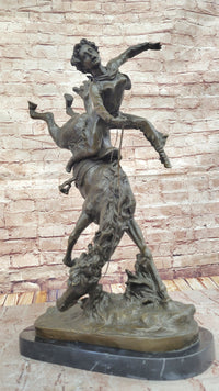 Female Horseback Rider Thrown Off Horse - Bronze Sculpture by Milo