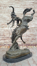 Female Horseback Rider Thrown Off Horse - Bronze Sculpture by Milo
