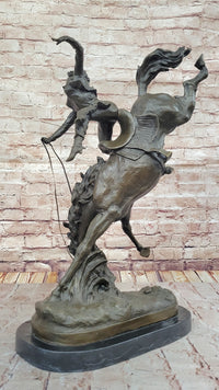 Female Horseback Rider Thrown Off Horse - Bronze Sculpture by Milo