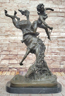 Female Horseback Rider Thrown Off Horse - Bronze Sculpture by Milo