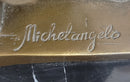 Bronze Figure Moses Signed Michelangelo Sculptures Decorative Figurine Statue on Marble Base