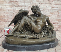 Large Leda and the swan by A. Carrier greek Mythology Classic Bronze Sculpture Artwork