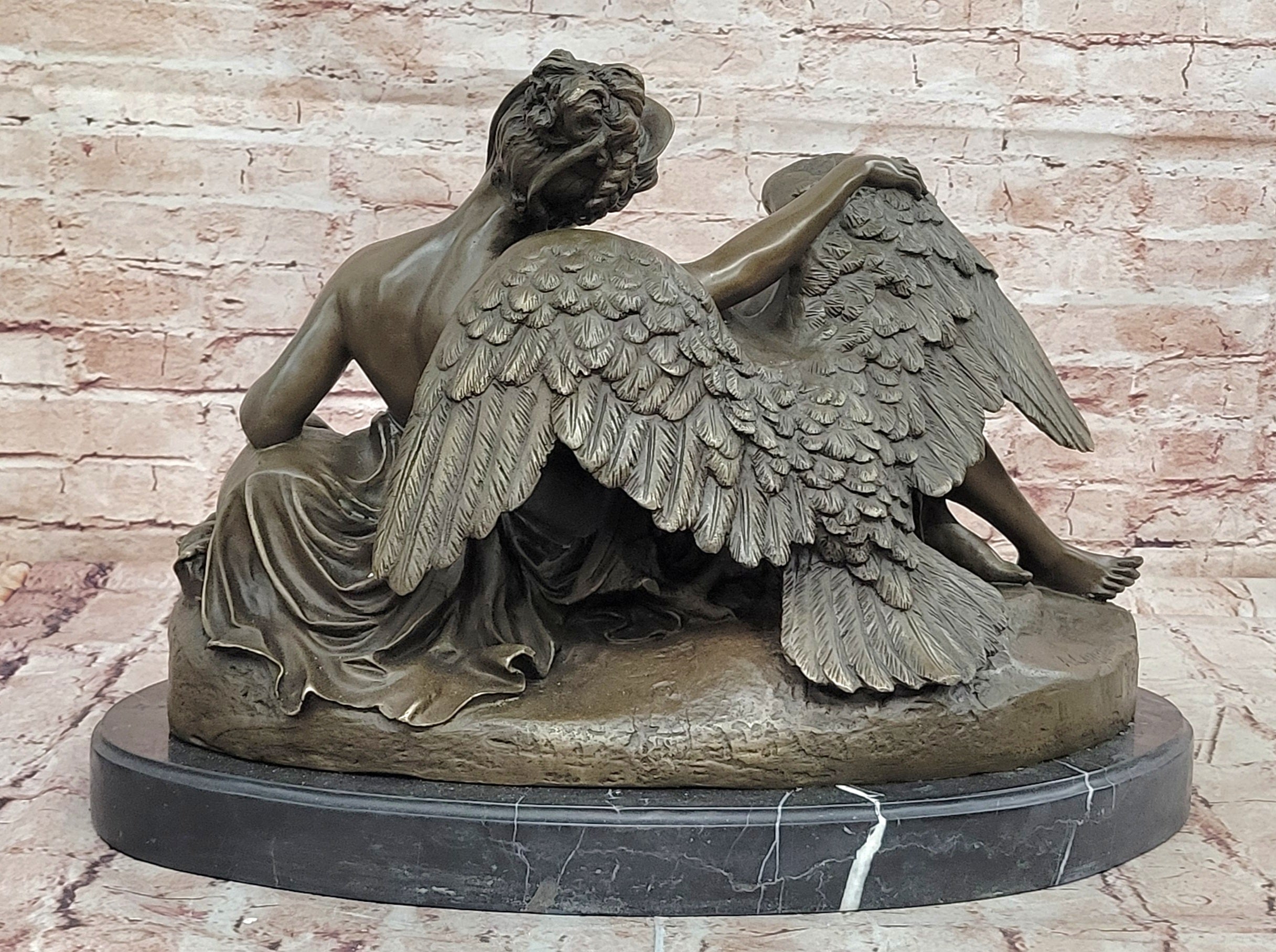 Large Leda and the swan by A. Carrier greek Mythology Classic Bronze Sculpture Artwork