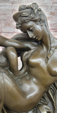 Large Leda and the swan by A. Carrier greek Mythology Classic Bronze Sculpture Artwork