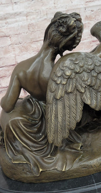 Large Leda and the swan by A. Carrier greek Mythology Classic Bronze Sculpture Artwork