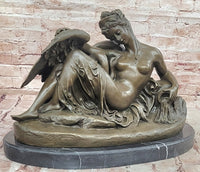Large Leda and the swan by A. Carrier greek Mythology Classic Bronze Sculpture Artwork