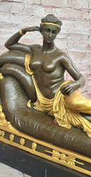 SIGNED CANOVA NUDE NAPOLEON`S SISTER BRONZE SCULPTURE STATUE FIGURE FIGURINE ART