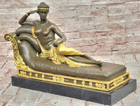 SIGNED CANOVA NUDE NAPOLEON`S SISTER BRONZE SCULPTURE STATUE FIGURE FIGURINE ART
