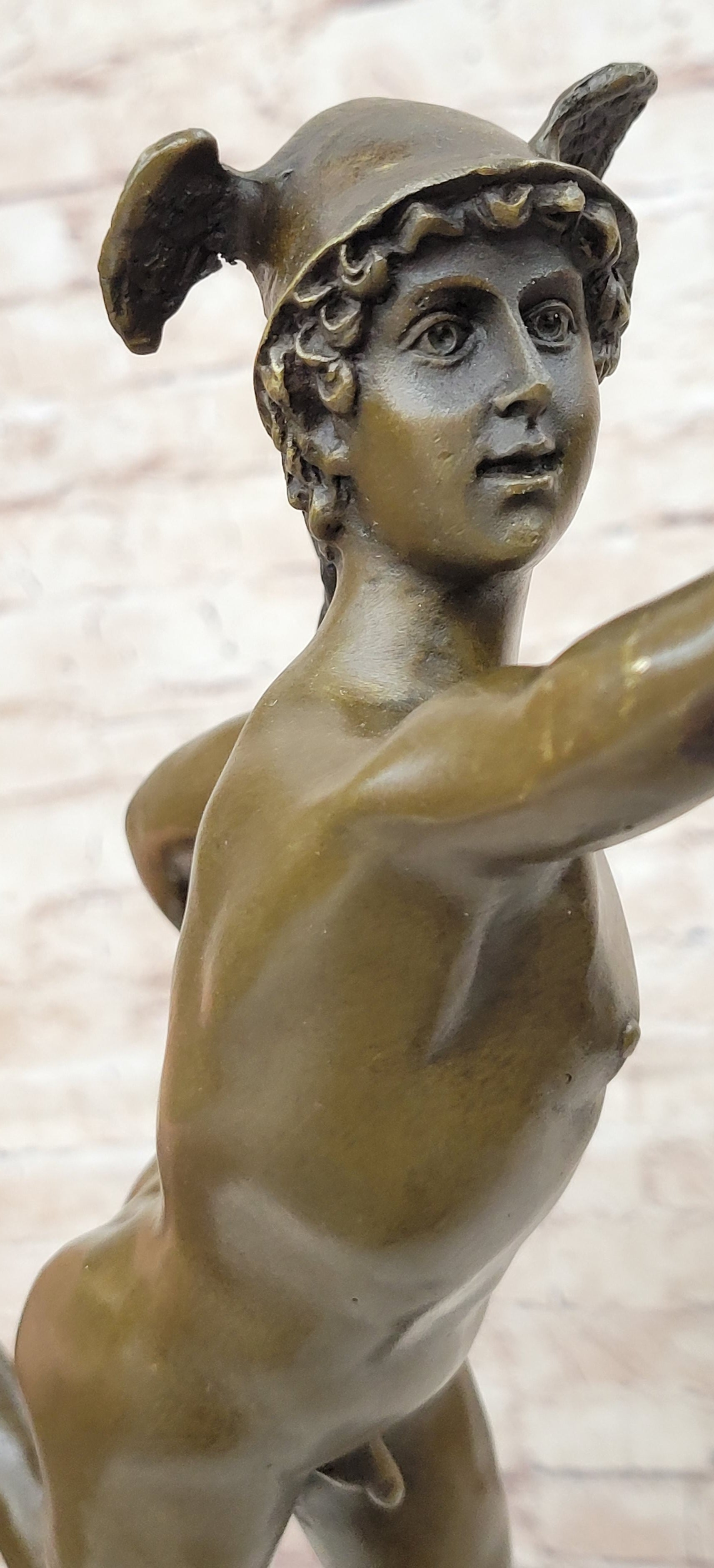 Flying Mercury Hermes w/ Caduceus Bronze by Giambologna 21" x 13"