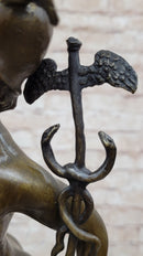 Flying Mercury Hermes w/ Caduceus Bronze by Giambologna 21" x 13"