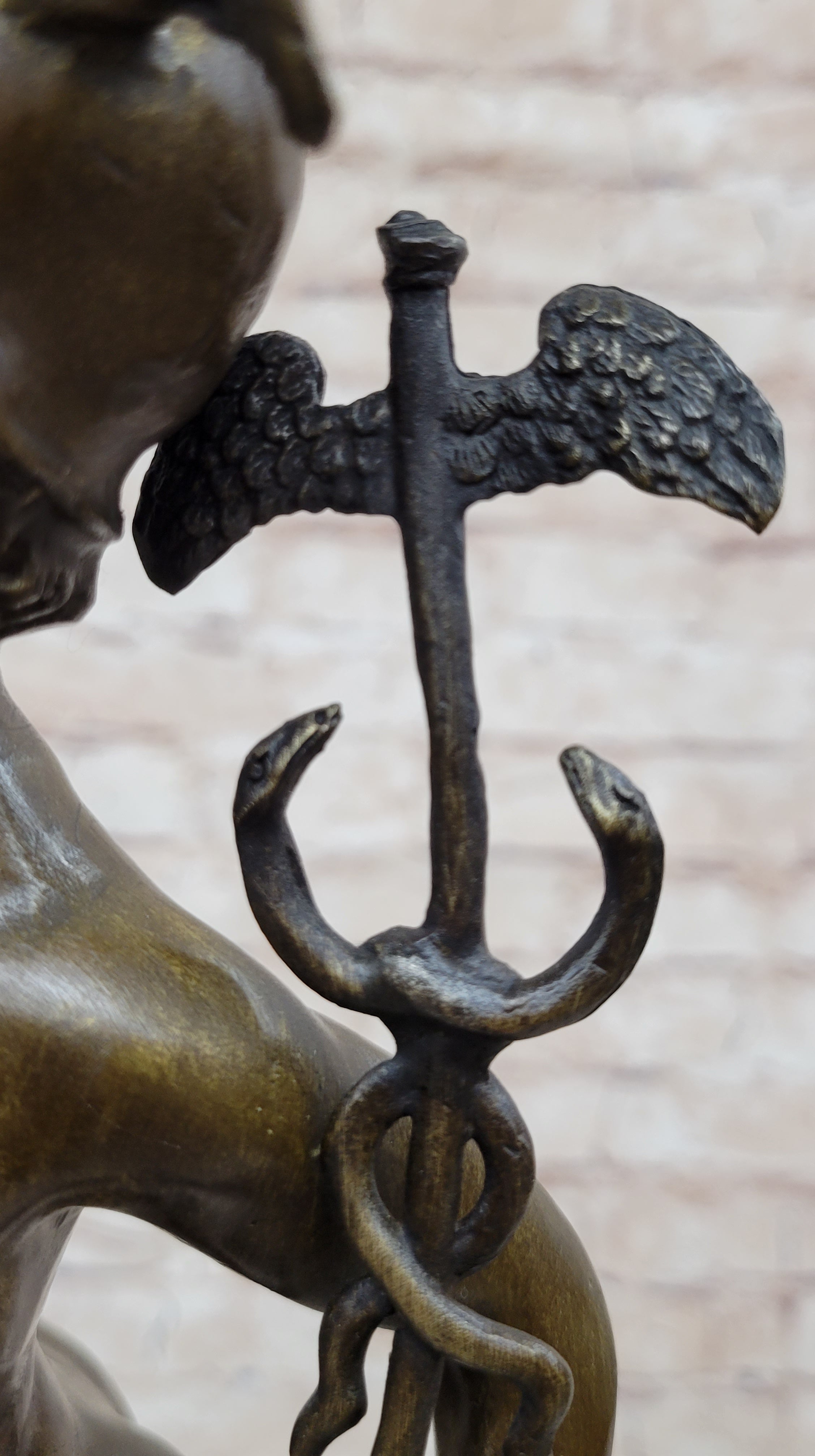 Flying Mercury Hermes w/ Caduceus Bronze by Giambologna 21" x 13"