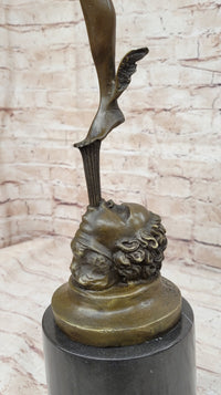 Flying Mercury Hermes w/ Caduceus Bronze by Giambologna 21" x 13"