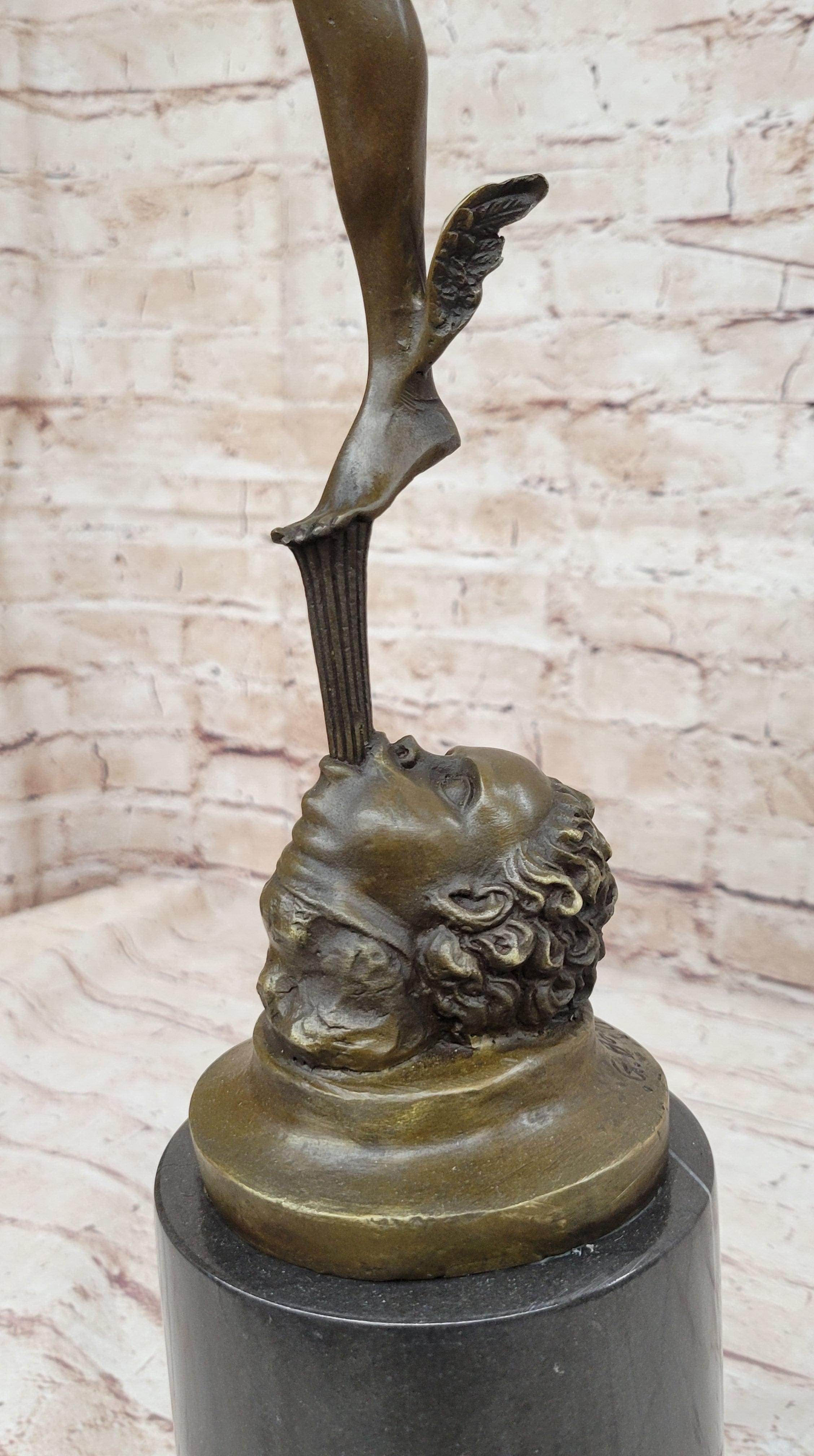 Flying Mercury Hermes w/ Caduceus Bronze by Giambologna 21" x 13"