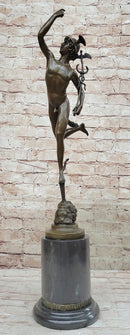 Flying Mercury Hermes w/ Caduceus Bronze by Giambologna 21" x 13"