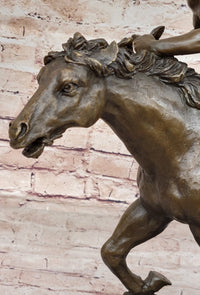 Native American Indian Warrior Hunter on Horseback - Bronze Sculpture by Mario Nick