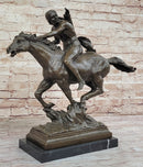 Native American Indian Warrior Hunter on Horseback - Bronze Sculpture by Mario Nick