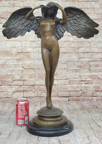 Descending Night Bronze Statue Sculpture by A. Weinman Nude Angel Figure 24" x 18"