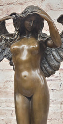 Descending Night Bronze Statue Sculpture by A. Weinman Nude Angel Figure 24" x 18"