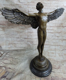 Signed: A.A.Weinman, Bronze Naked Icarus Sculpture art Deco Marble Base Figurine