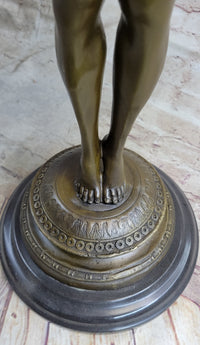 Signed: A.A.Weinman, Bronze Naked Icarus Sculpture art Deco Marble Base Figurine