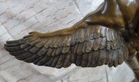 Signed: A.A.Weinman, Bronze Naked Icarus Sculpture art Deco Marble Base Figurine
