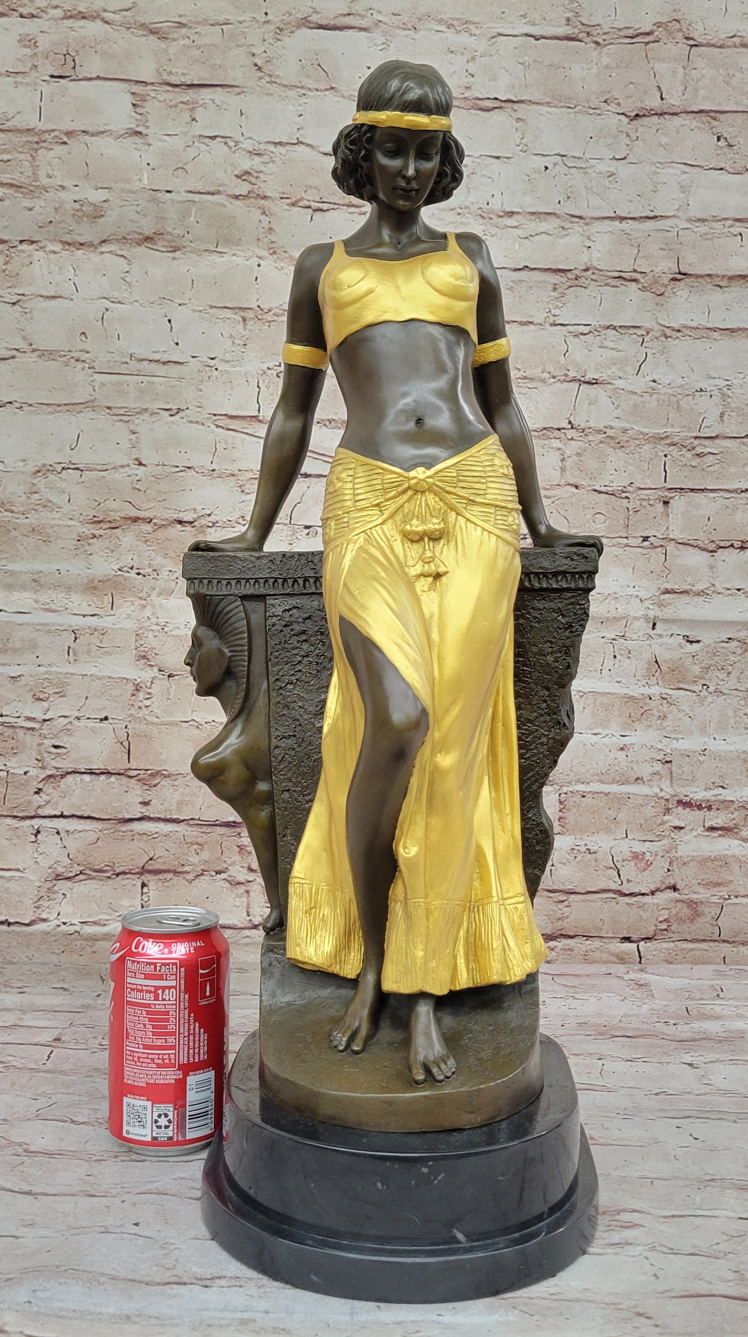Art Deco Bronze Egyptian Girl Cleopatra Sculpture by Milo