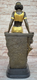 Art Deco Bronze Egyptian Girl Cleopatra Sculpture by Milo