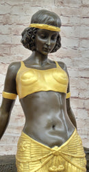 Art Deco Bronze Egyptian Girl Cleopatra Sculpture by Milo