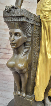 Art Deco Bronze Egyptian Girl Cleopatra Sculpture by Milo