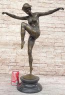 Dimitri Chiparus Art Deco Bronze Sculpture Female Dancer Balancing