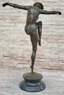 Dimitri Chiparus Art Deco Bronze Sculpture Female Dancer Balancing