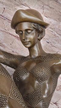 Dimitri Chiparus Art Deco Bronze Sculpture Female Dancer Balancing