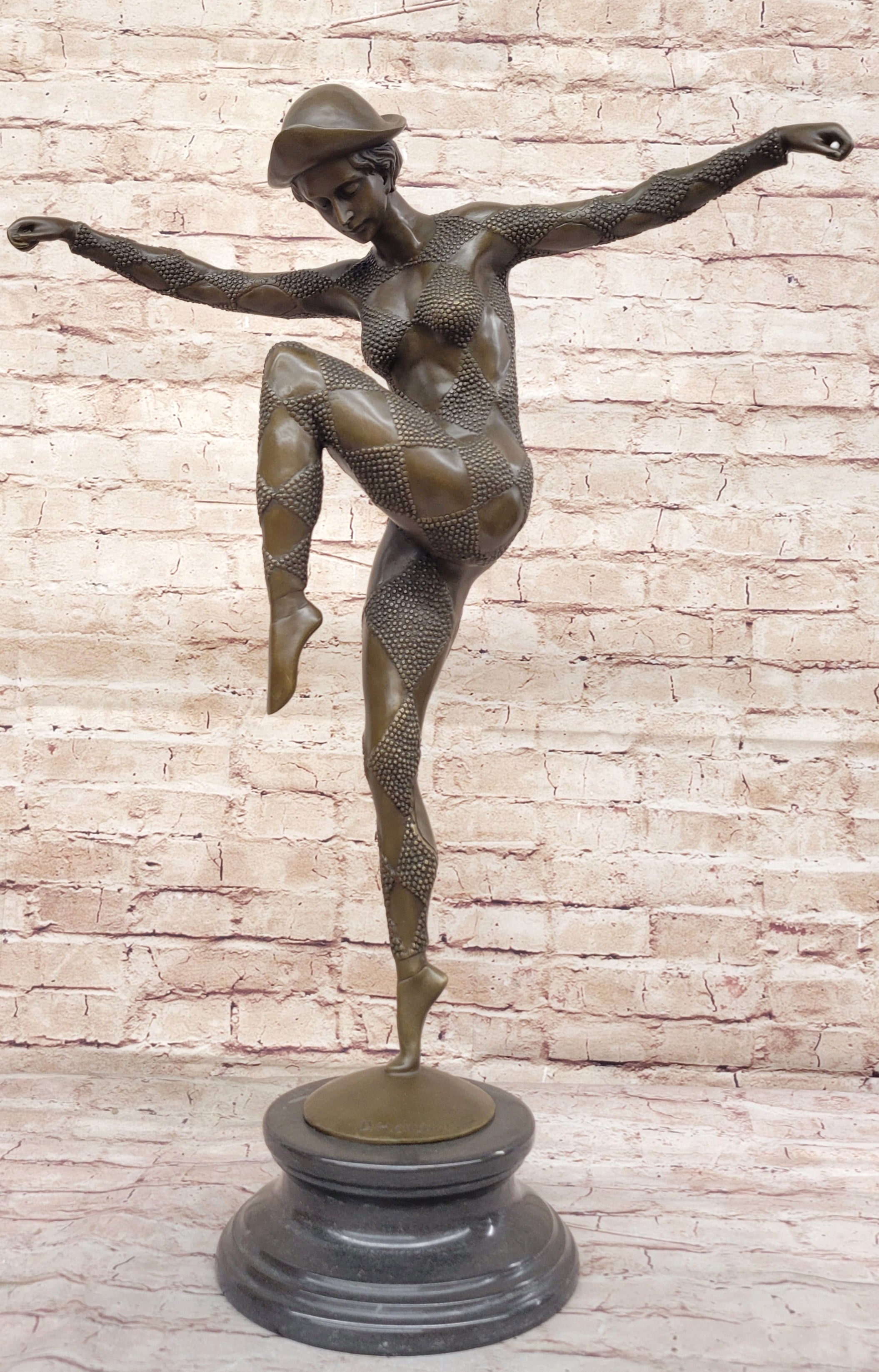 Dimitri Chiparus Art Deco Bronze Sculpture Female Dancer Balancing